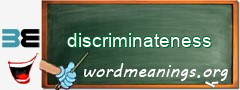 WordMeaning blackboard for discriminateness